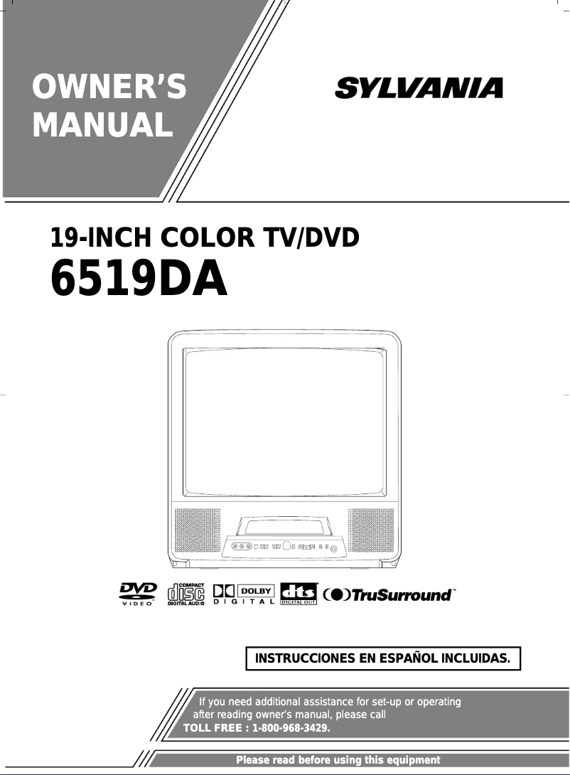 Page 1 of the manual User Manual Sylvania 6519DA