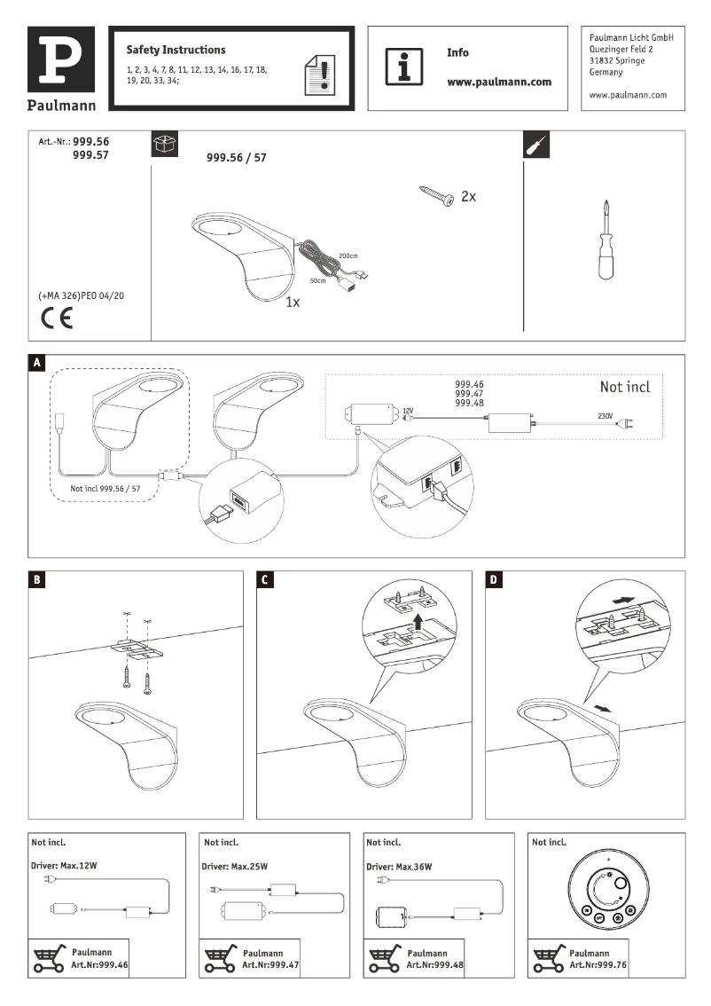 First page image of the manual for 999.57