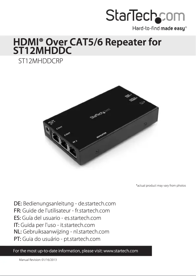 Page 1 de la notice Manuel utilisateur StarTech.com ST12MHDDCRP