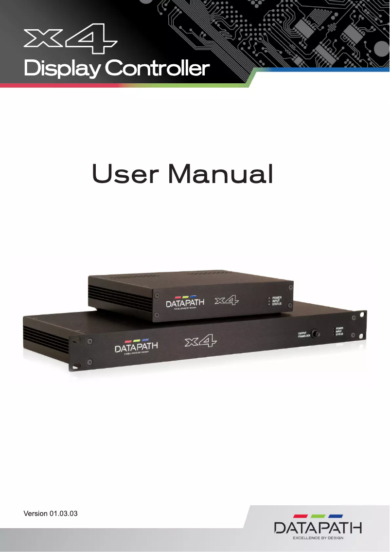 Page 1 of the manual User Manual Datapath x4