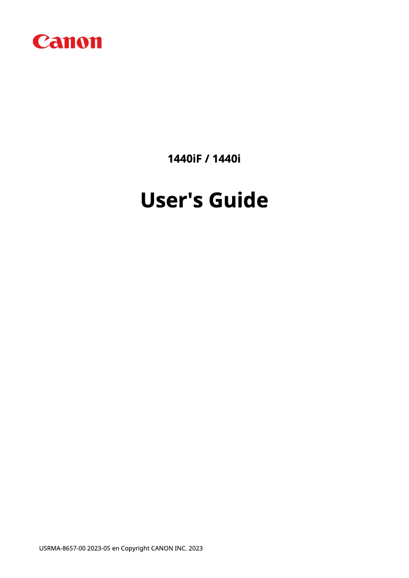 Page 1 of the manual User Manual Canon i-SENSYS X 1440i