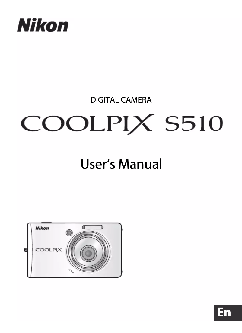 Page 1 of the manual User Manual Nikon Coolpix S510
