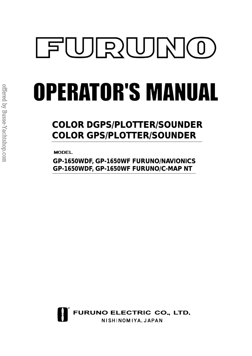 First page image of the manual for GP-1650WF