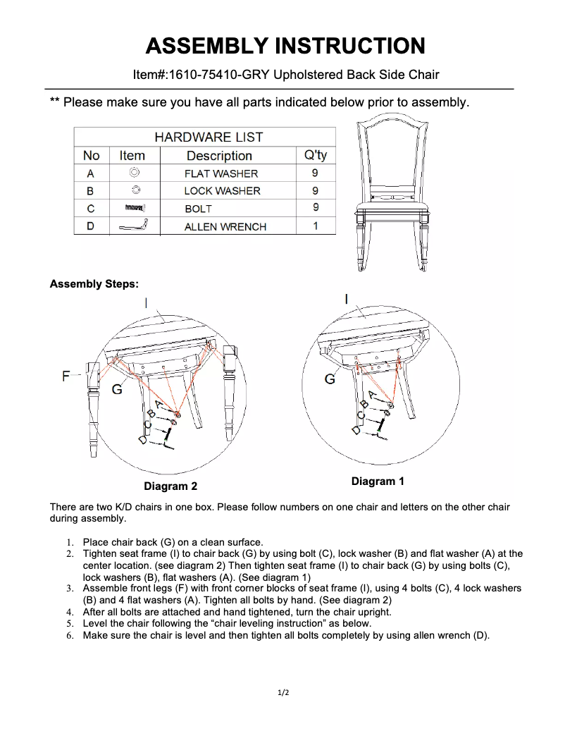 Page 1 of the manual User Manual Hooker 1610-75410-GRY