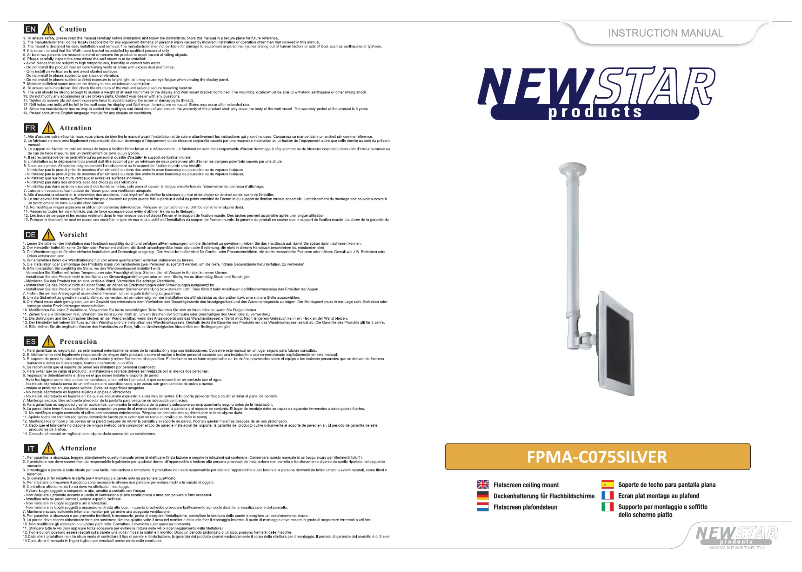 First page image of the manual for FPMA-C075