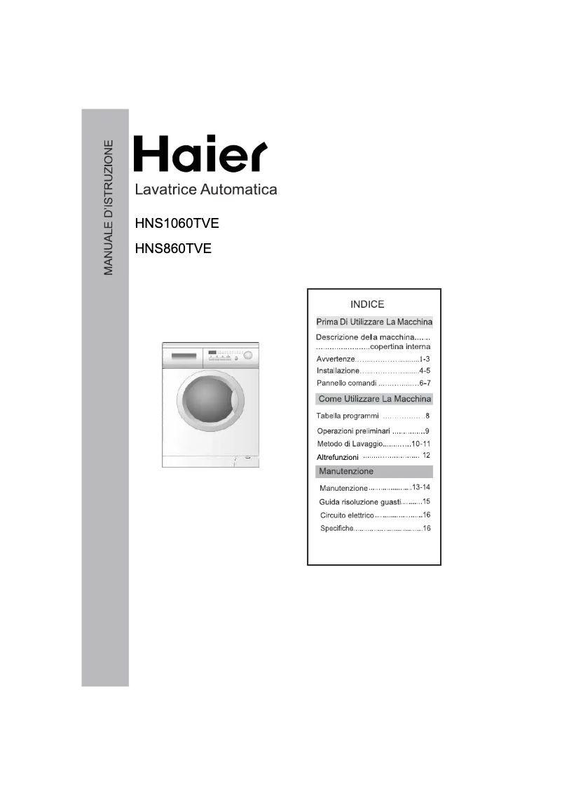 Page 1 of the manual User Manual Haier HNS-1060TVE