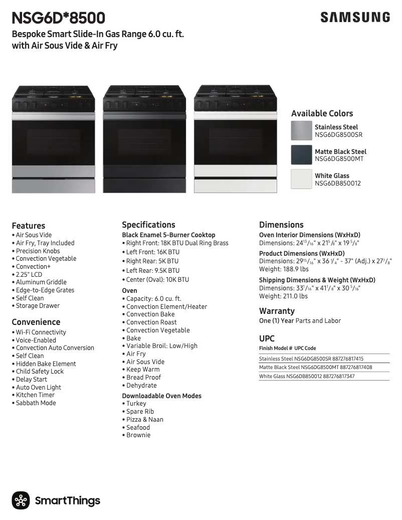 First page image of the manual for NSG6DG8500SR