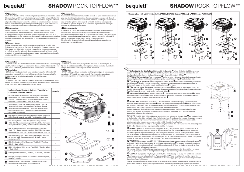 Page 1 de la notice Manuel utilisateur Be Quiet! Shadow Rock TopFlow SR1