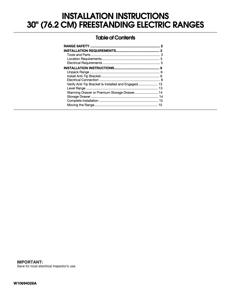 First page image of the manual for KFEG500ESS