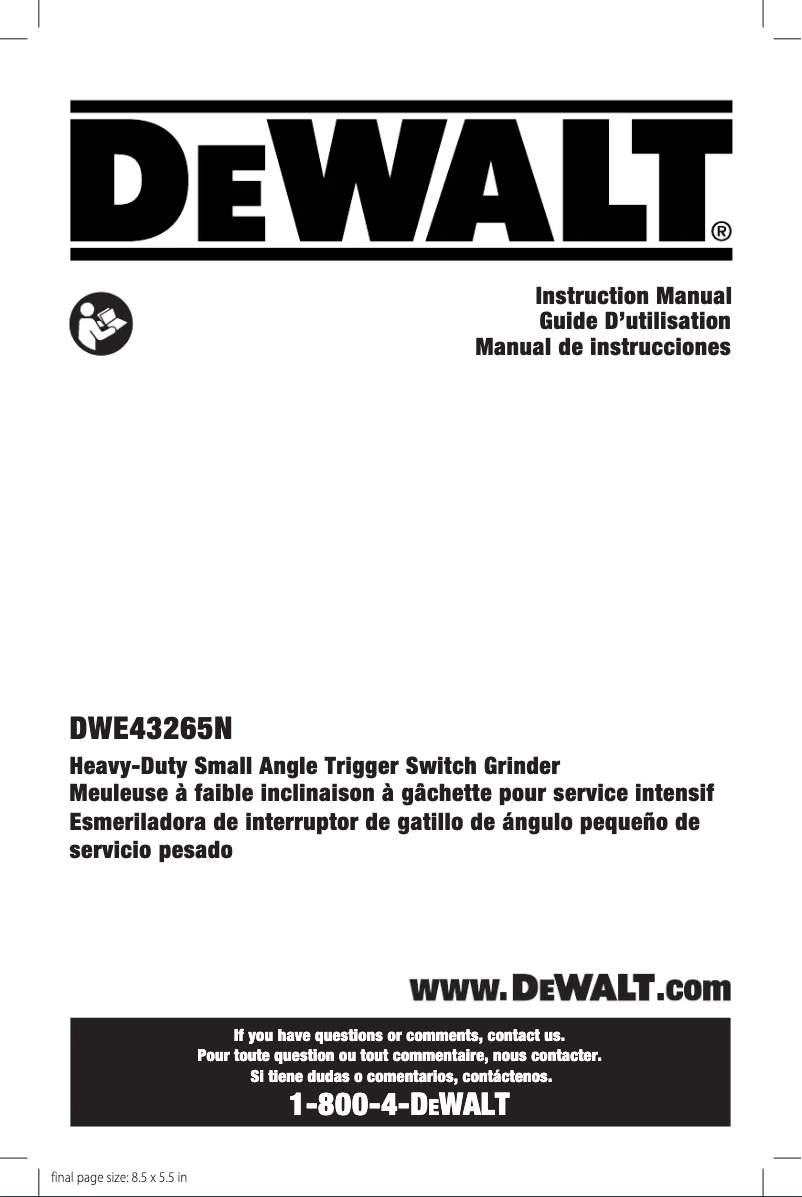 First page image of the manual for DWE43265N