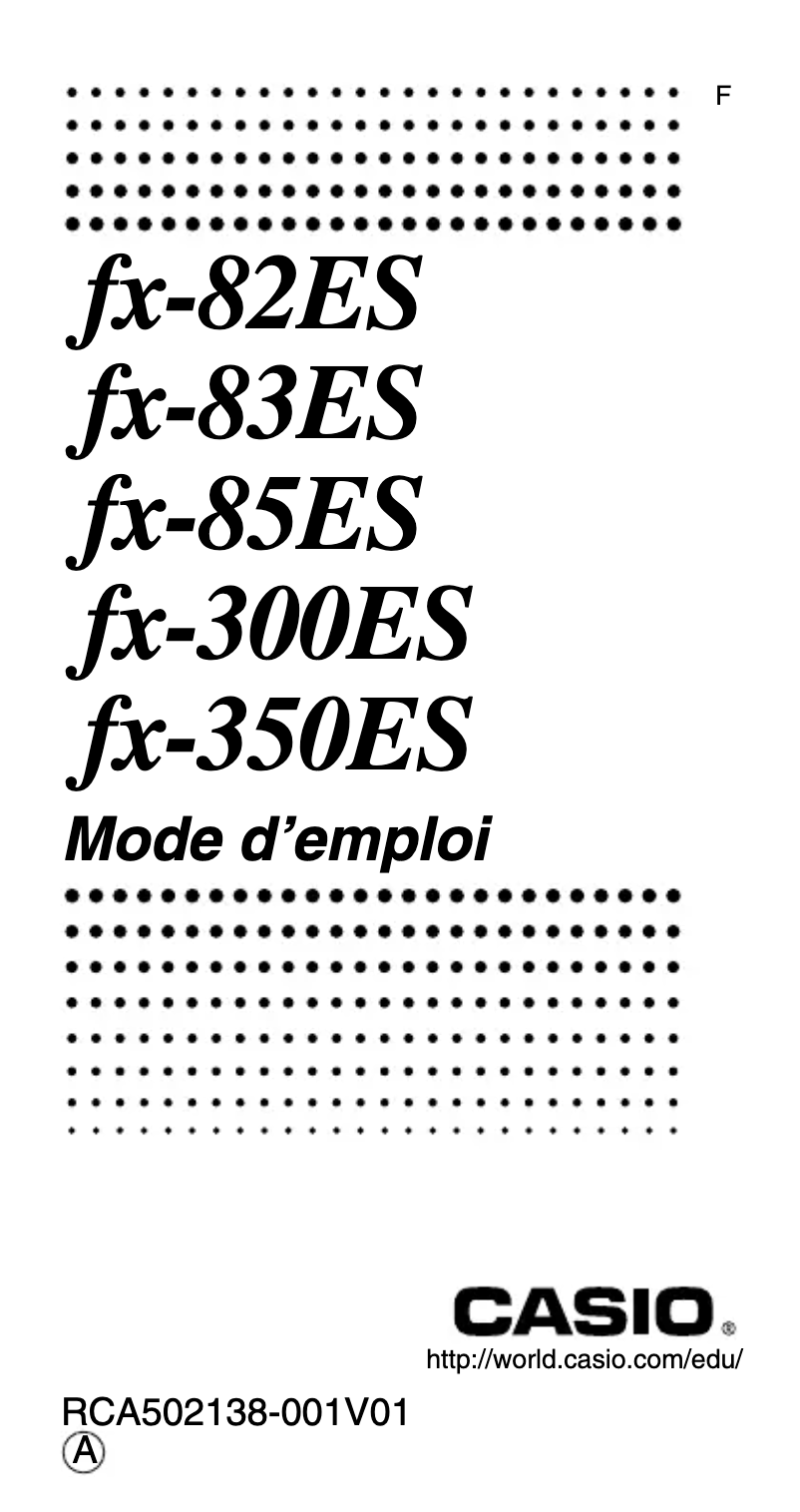 First page image of the manual for FX-82ES