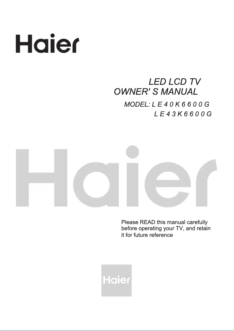 Page 1 of the manual User Manual Haier H43K5FG