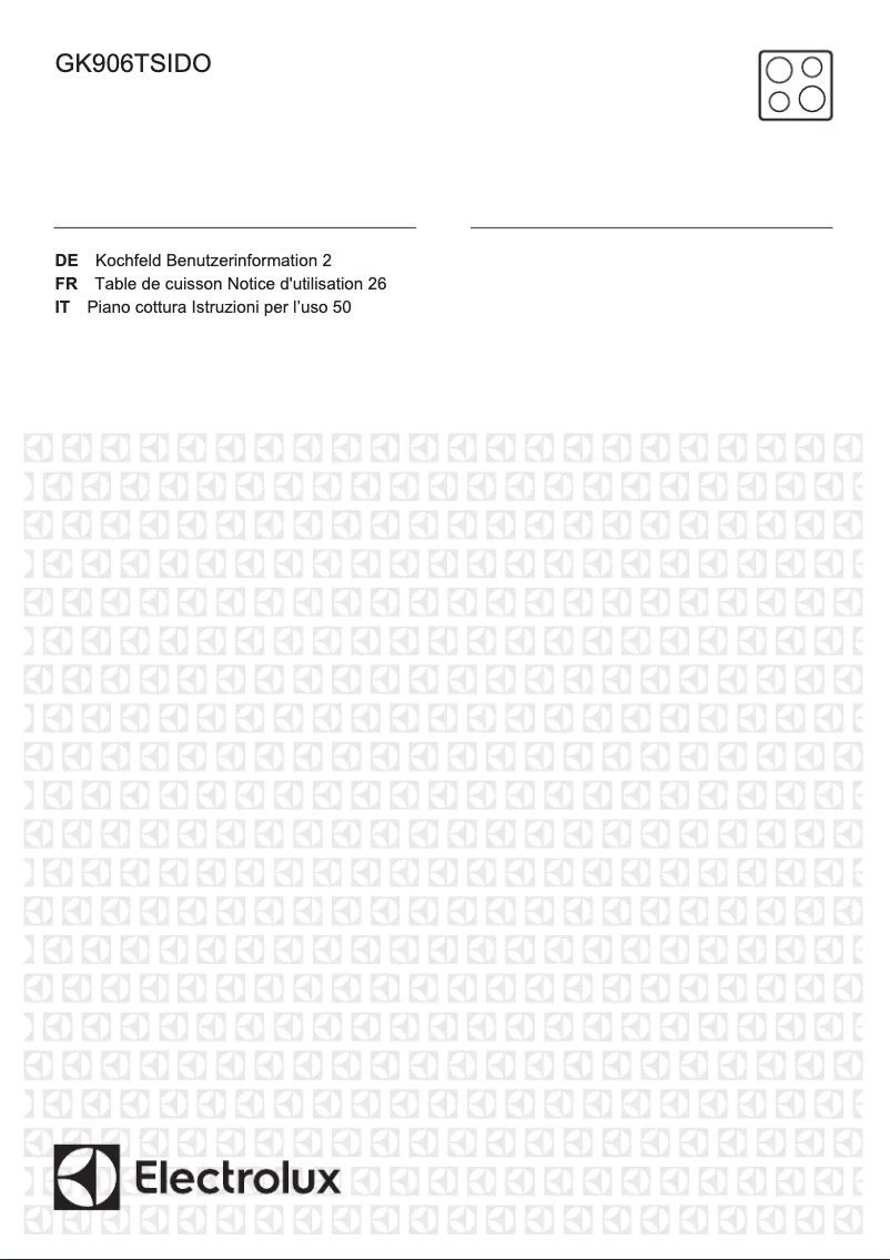 Page 1 of the manual User Manual Electrolux GK906TSIDO