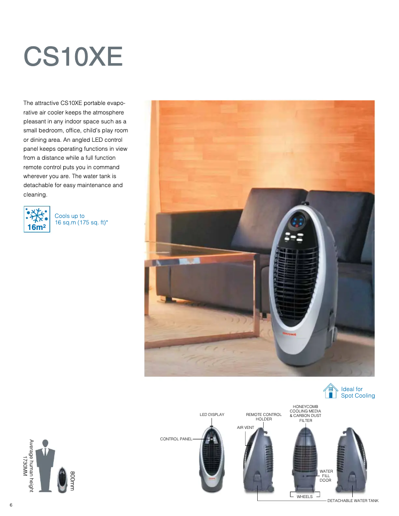 Page 1 of the manual Technical Sheet Honeywell CS10XE