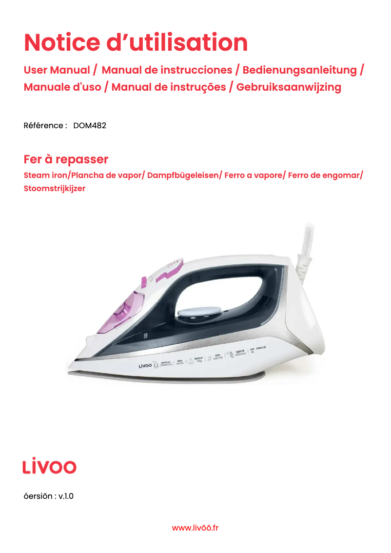 Page 1 of the manual User Manual Livoo DOM482