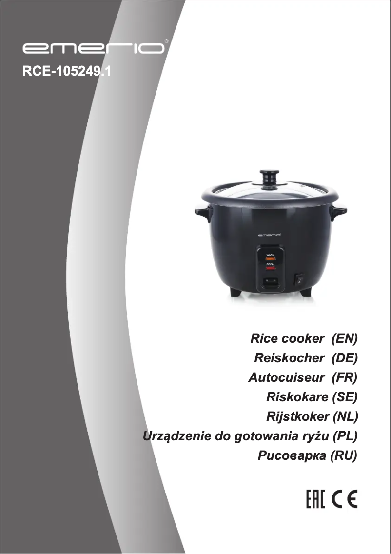 Image de la première page du manuel de l'appareil RCE-105249