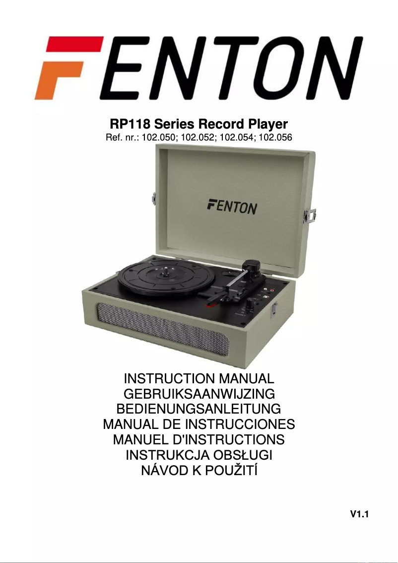 Page 1 of the manual User Manual Fenton RP118C
