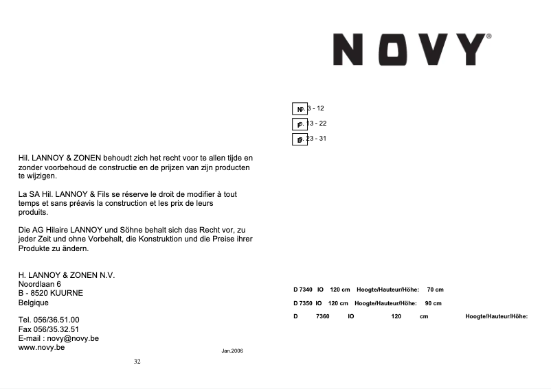 Page 1 of the manual User Manual Novy IO 7340