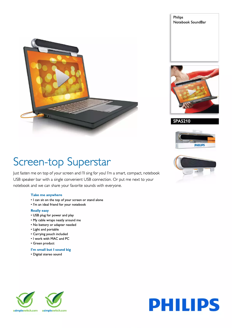 First page image of the manual for SPA5210