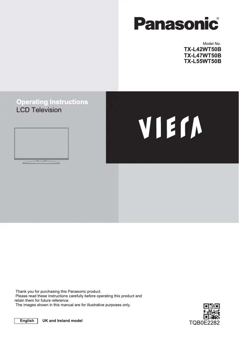 First page image of the manual for Viera TX-L42WT50B