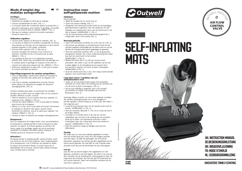 Page 1 de la notice Manuel utilisateur Outwell Dreamhaven