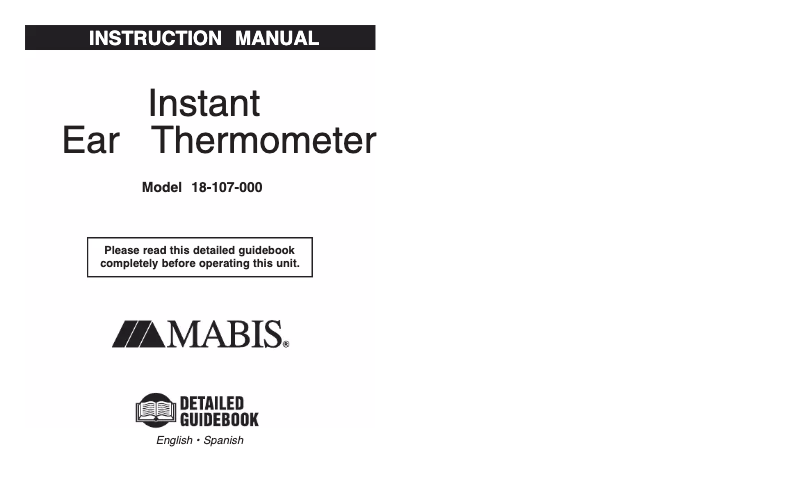 Page 1 of the manual User Manual Mabis Instant Ear