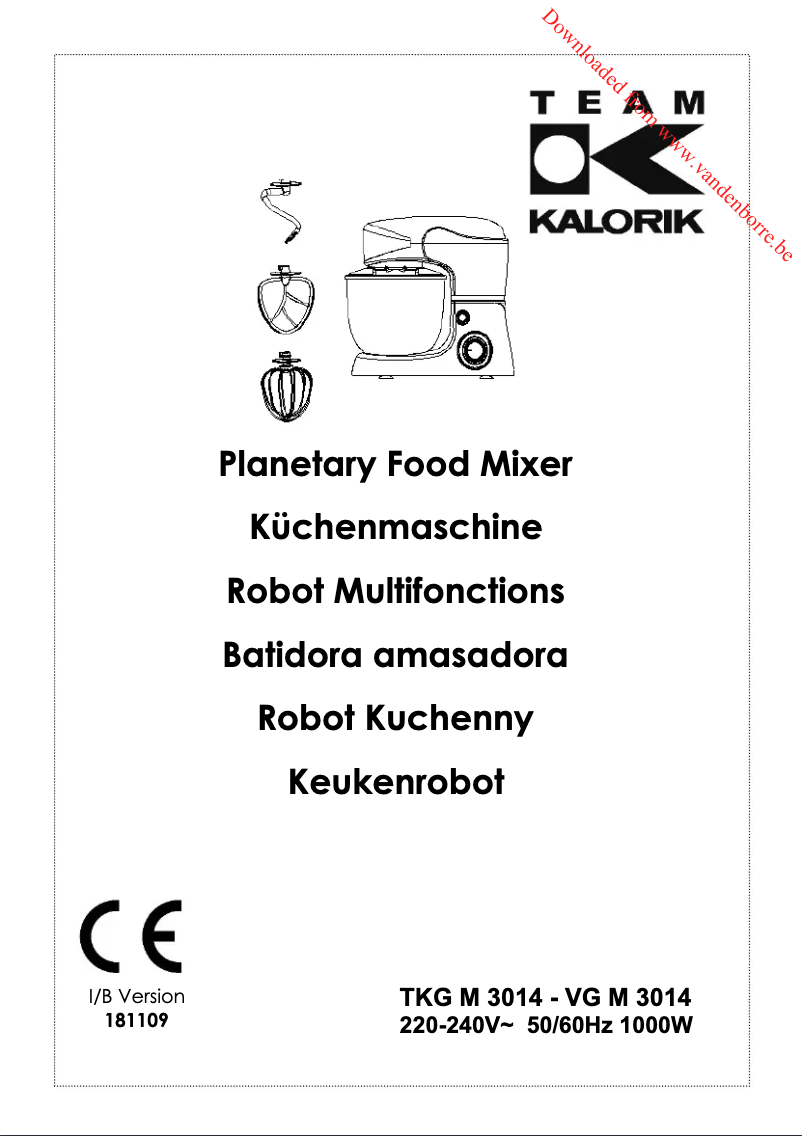 First page image of the manual for TKG M 3014