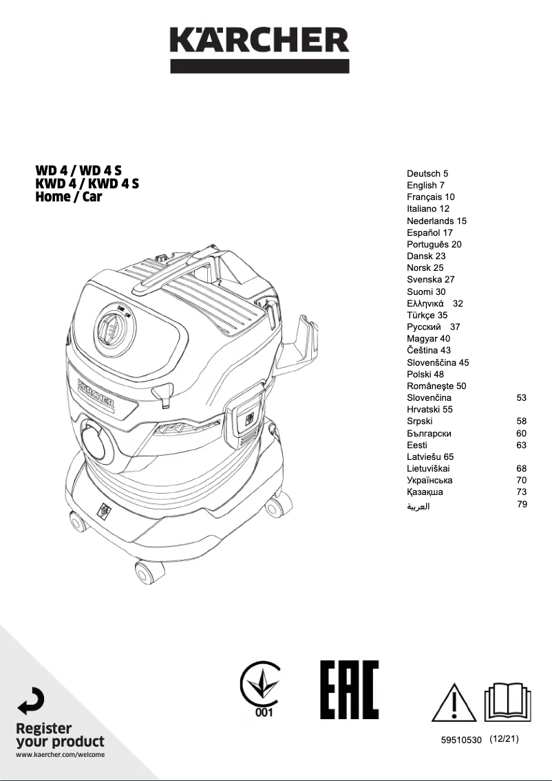 Page 1 of the manual User Manual Kärcher WD 4 V-20/6/22 Car