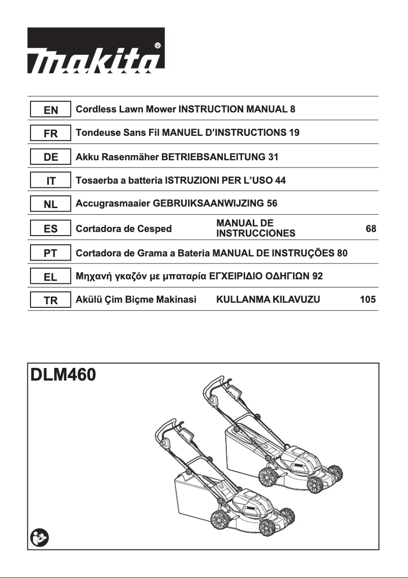 Page 1 of the manual User Manual Makita DLM460Z