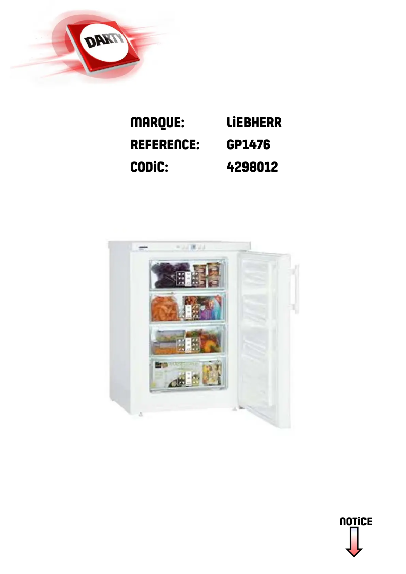 First page image of the manual for GP1476