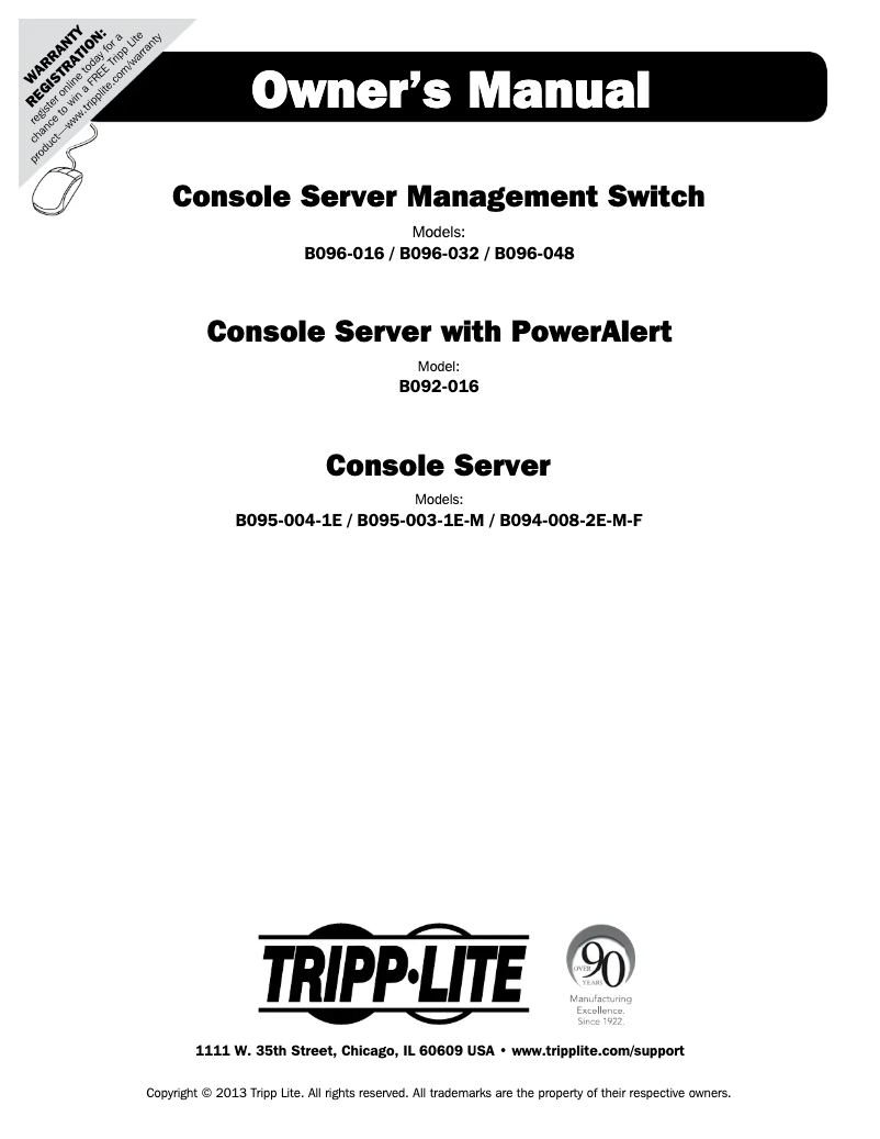 Page 1 de la notice Manuel utilisateur Tripp Lite B096-032