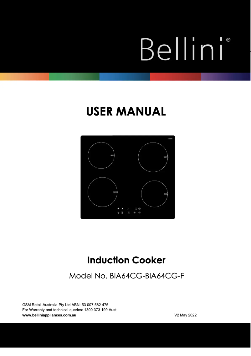 First page image of the manual for BIA64CG