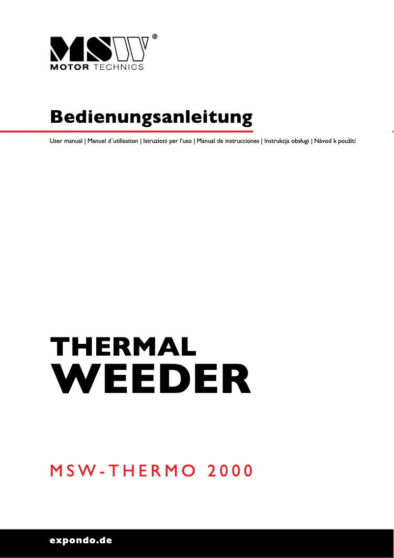 First page image of the manual for MSW-THERMO 2000
