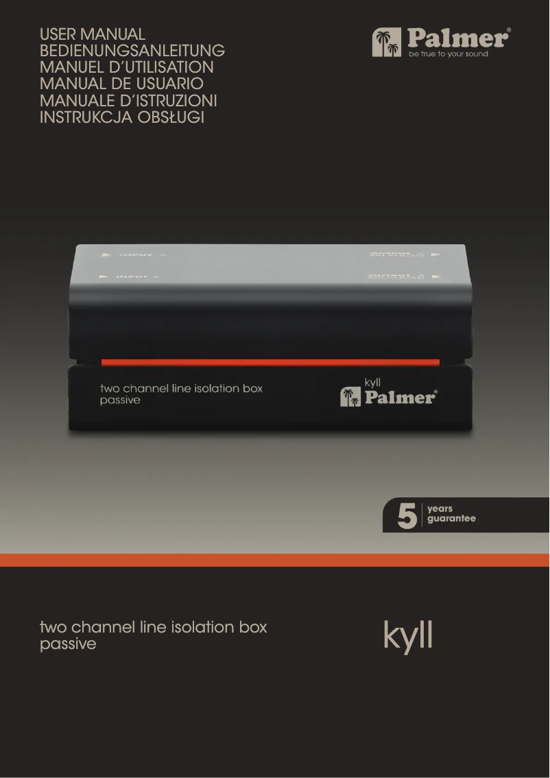 Page 1 of the manual User Manual Palmer Kyll