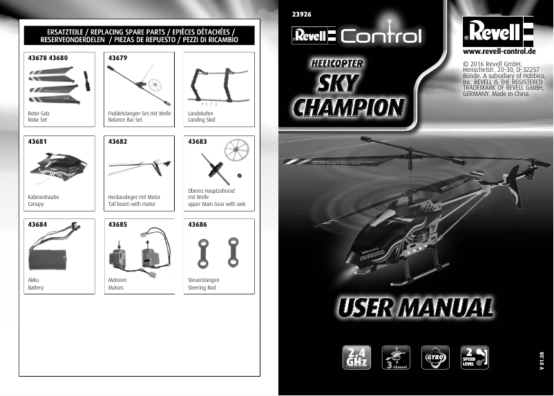 First page image of the manual for Sky Champion