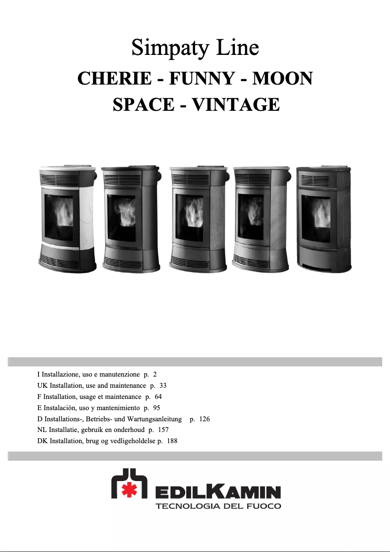 Page 1 of the manual User Manual Edilkamin CHERIE