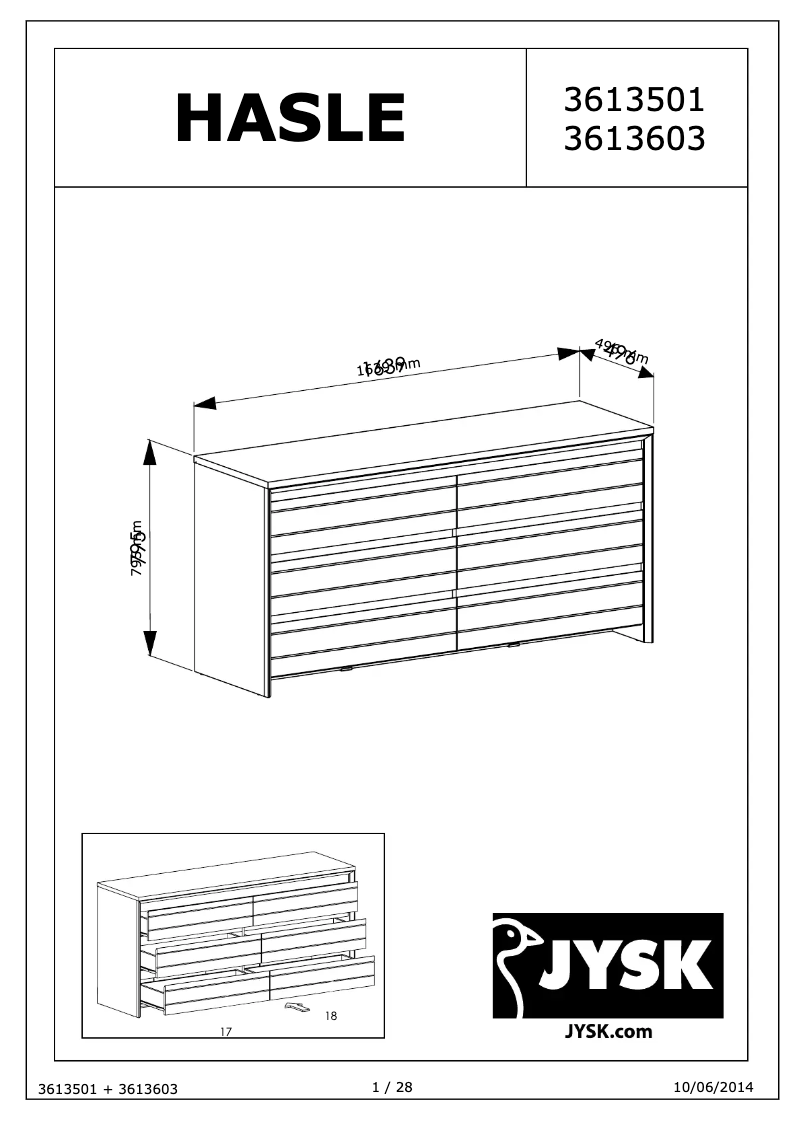 First page image of the manual for Hasle (164x80x50)