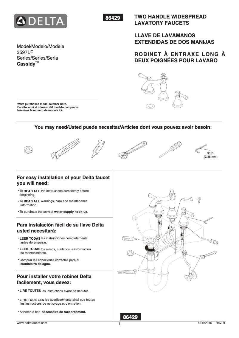 First page image of the manual for 3597LF-MPU