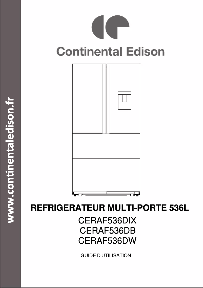 Page 1 of the manual User Manual Continental Edison CERAF536DB