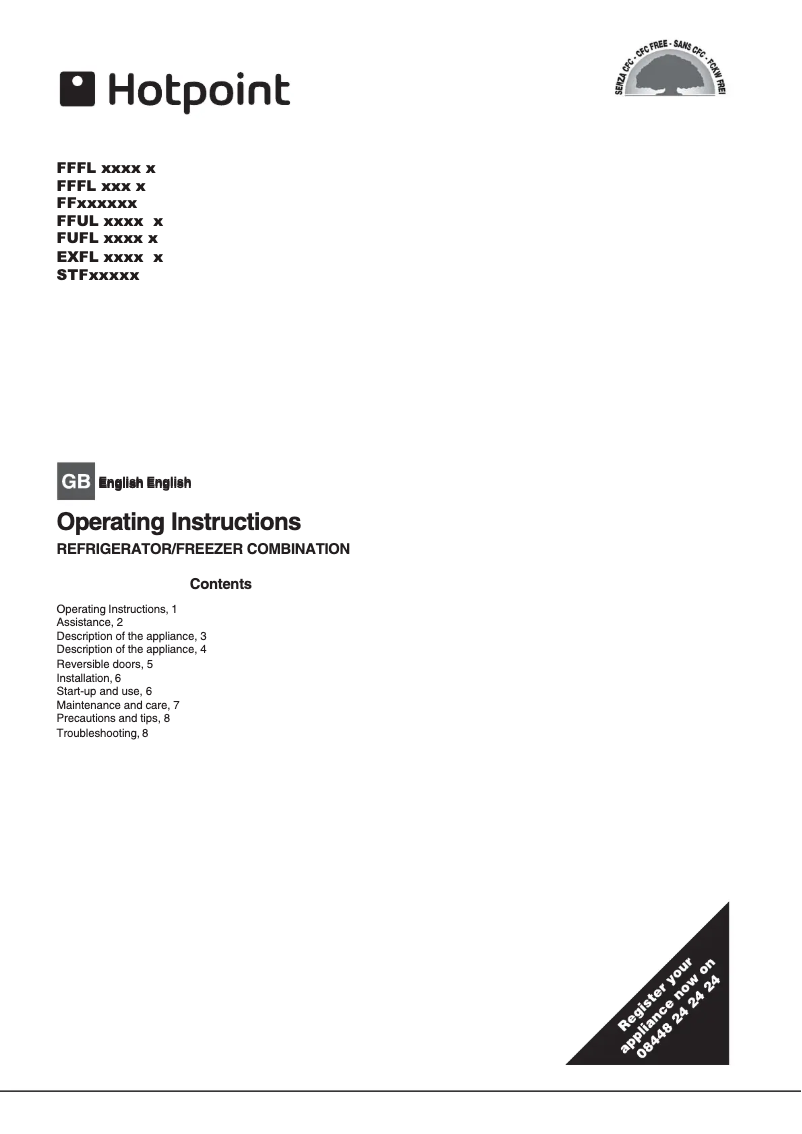 Page 1 of the manual User Manual Hotpoint FFUL1820P