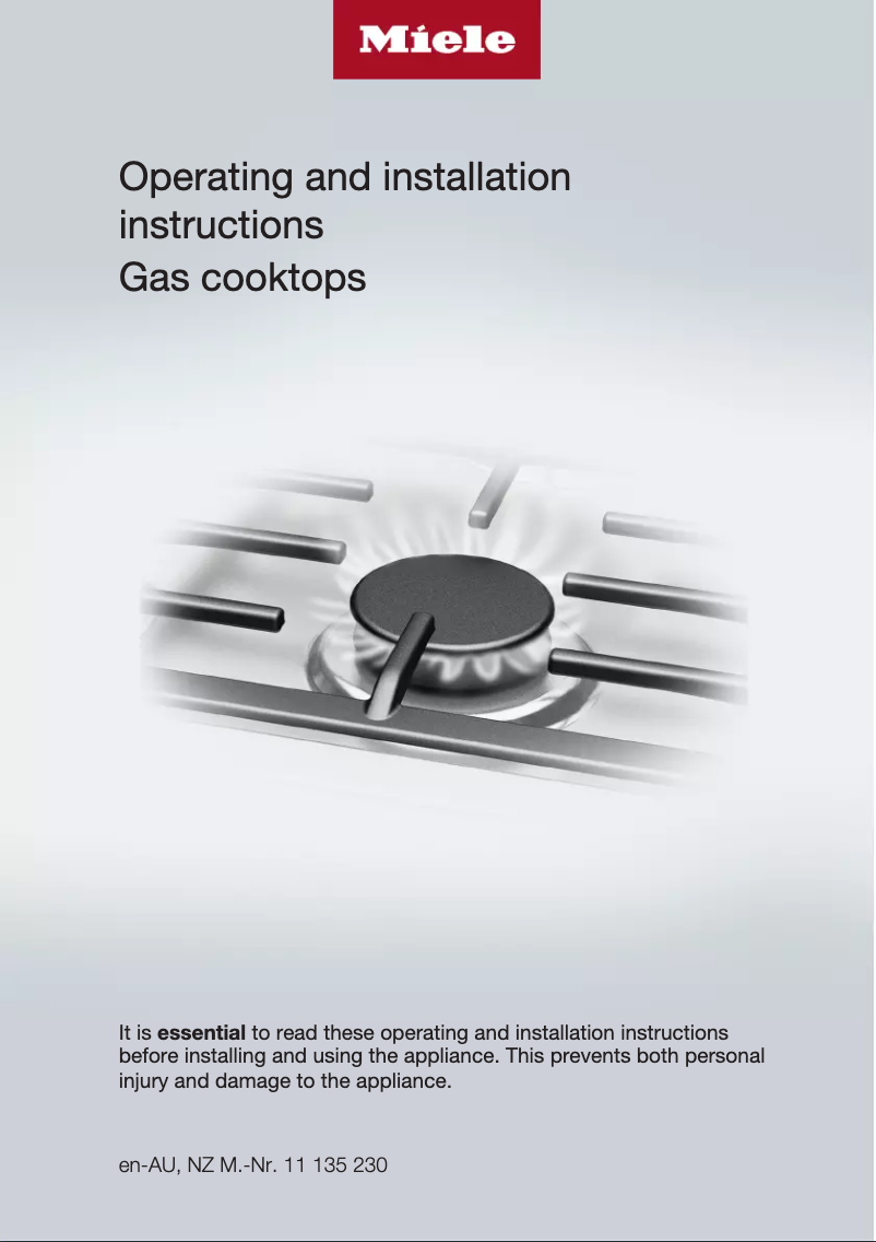 Page 1 of the manual User Manual Miele KM 3034-1