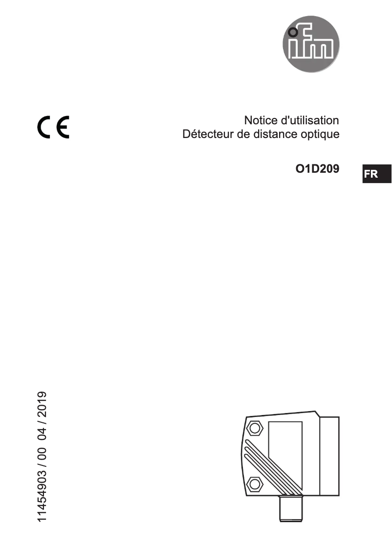 Page 1 of the manual User Manual IFM O1D209