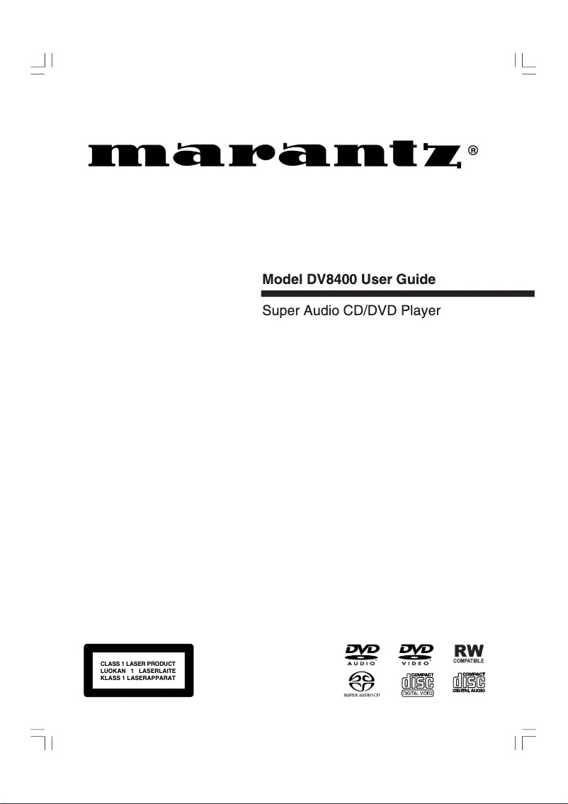 Page 1 of the manual User Manual Marantz DV8400