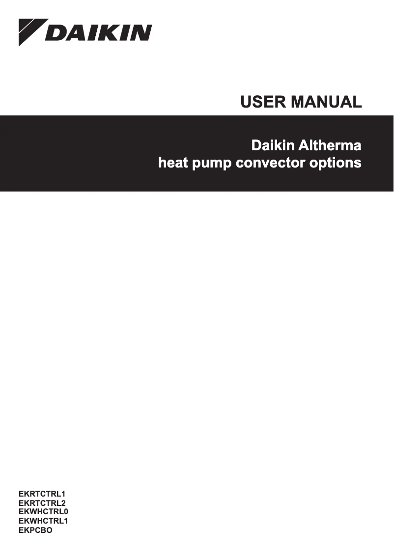 First page image of the manual for EKRTCTRL1