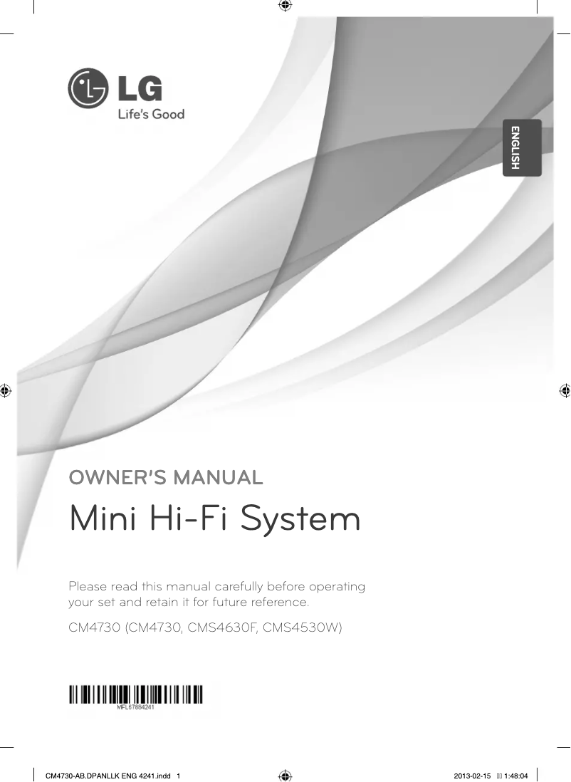 First page image of the manual for CM4730B