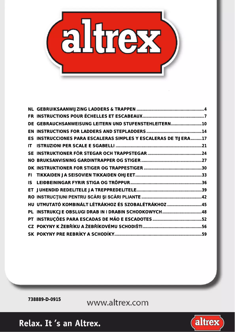 Page 1 of the manual User Manual Altrex Atlanti ATR 3062
