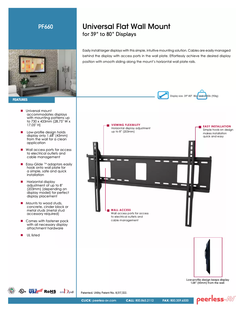 Page 1 of the manual User Manual Peerless-AV PF660