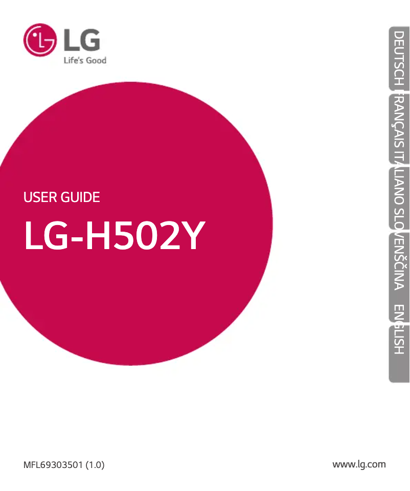 First page image of the manual for LG-H502Y