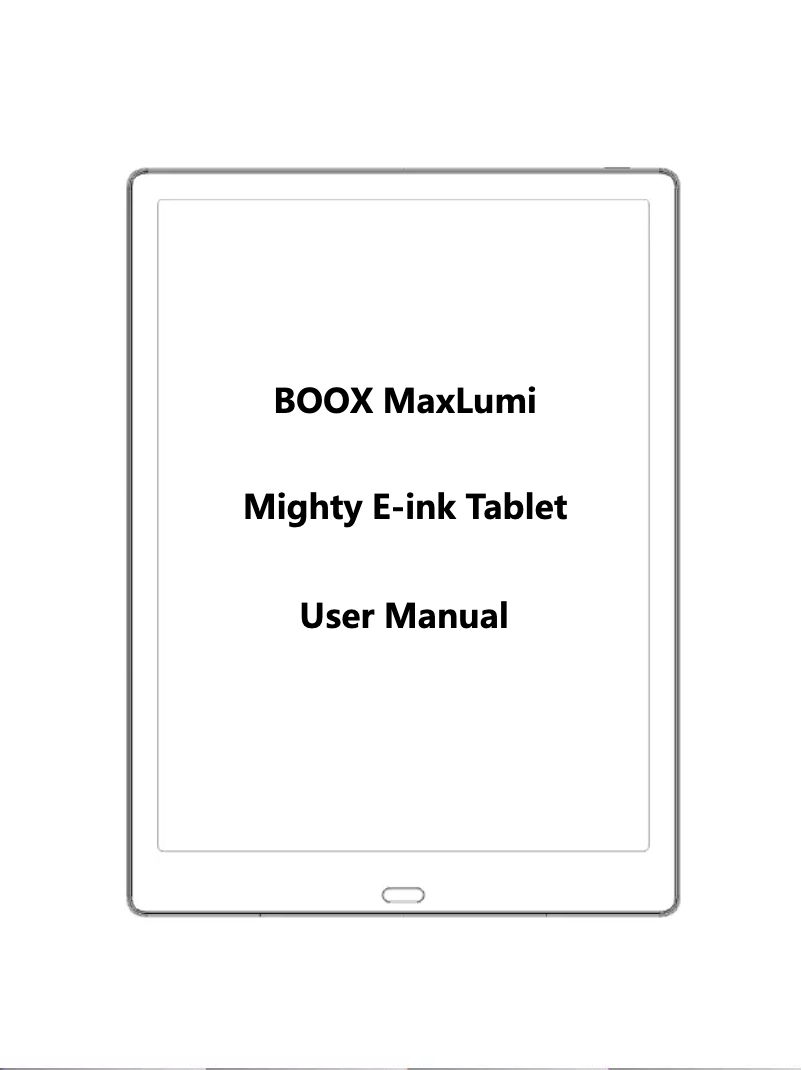 First page image of the manual for BOOX Max Lumi