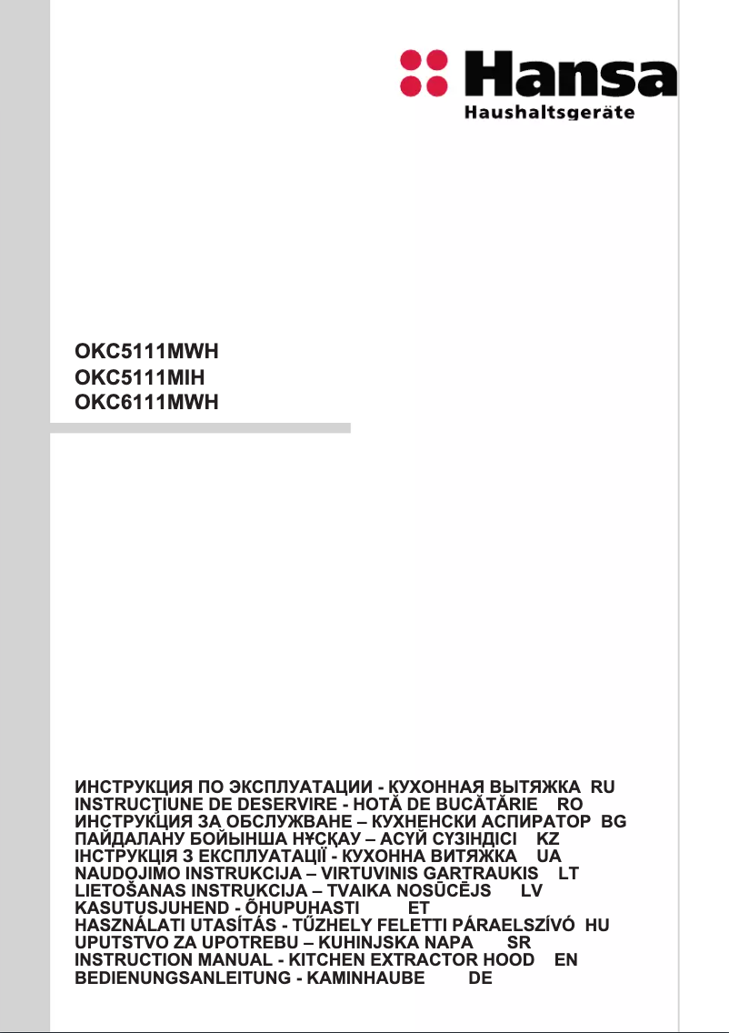 First page image of the manual for OKC6111MWH